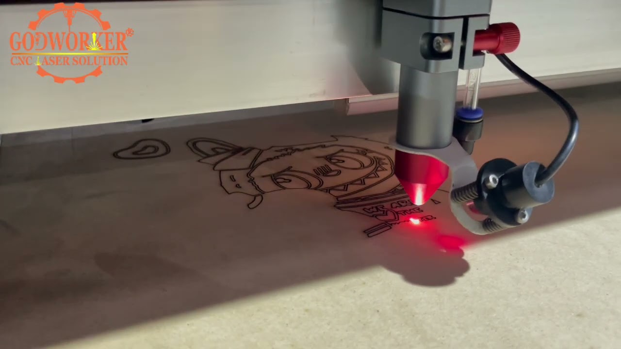 [Godworker] 1325 laser engraving labubu on MDF, 10mm MDF laser cutting machine