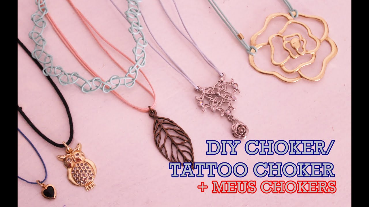 DIY: Choker/Tattoo Choker + Meus Chokers! (Colar Tatuagem)