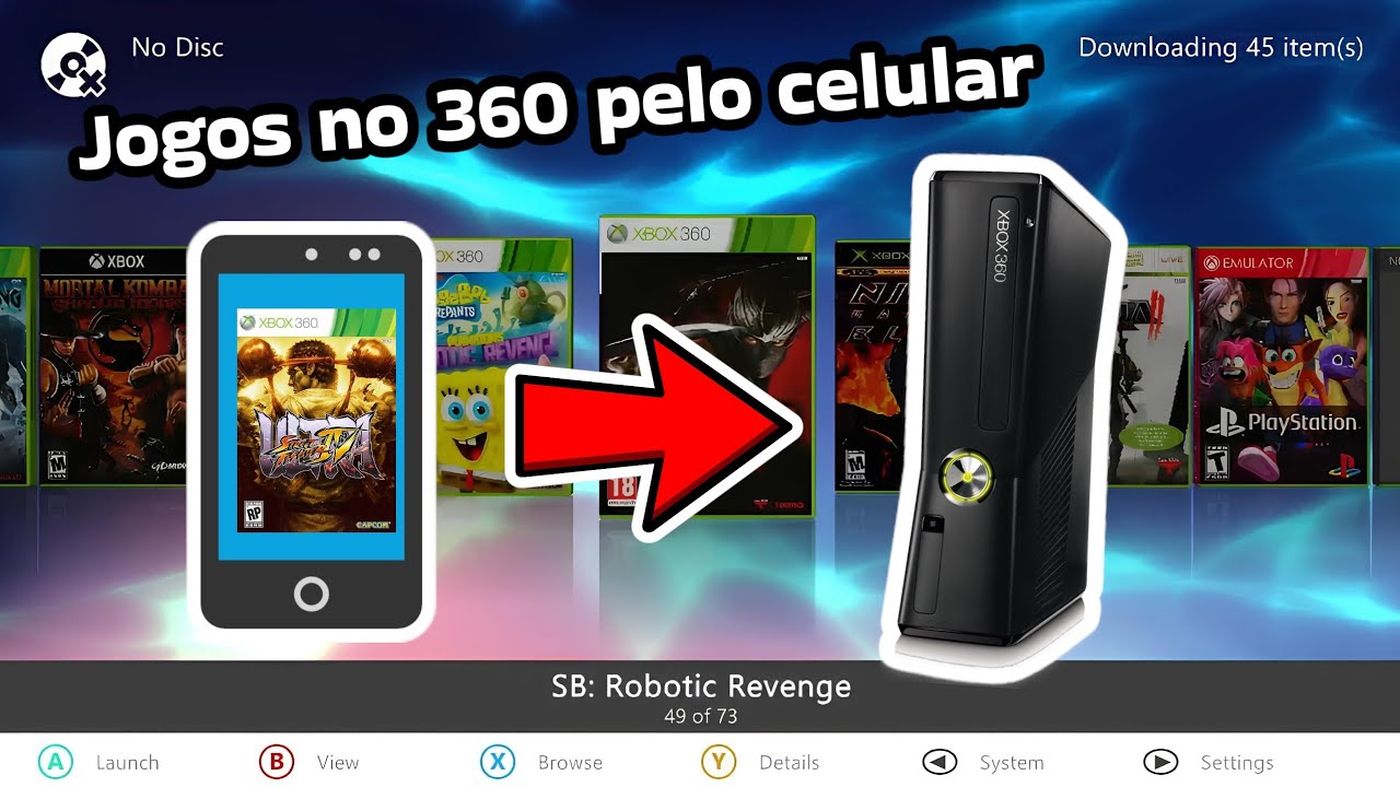 Como instalar jogos no Xbox 360 pela rede usando o Android.
