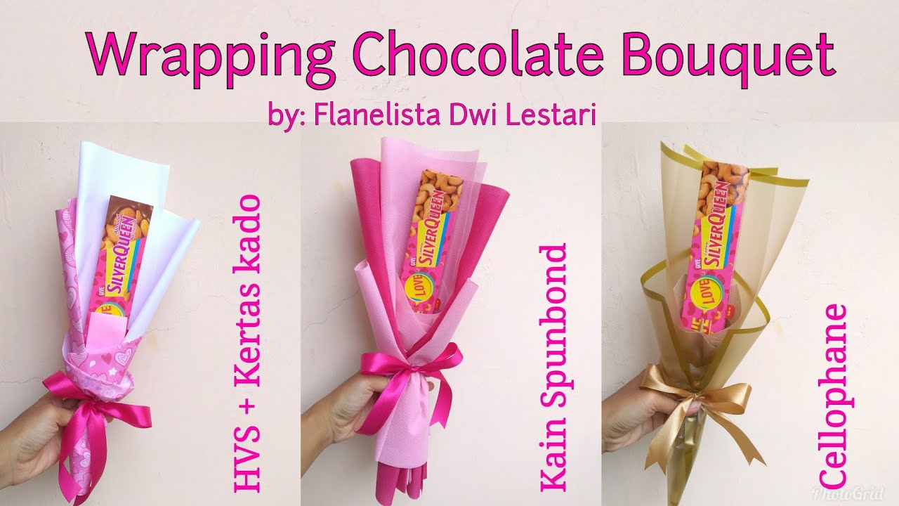 Wrapping Chocolate Bouquet for Valentine Gift | Membuat hadiah valentine buket coklat