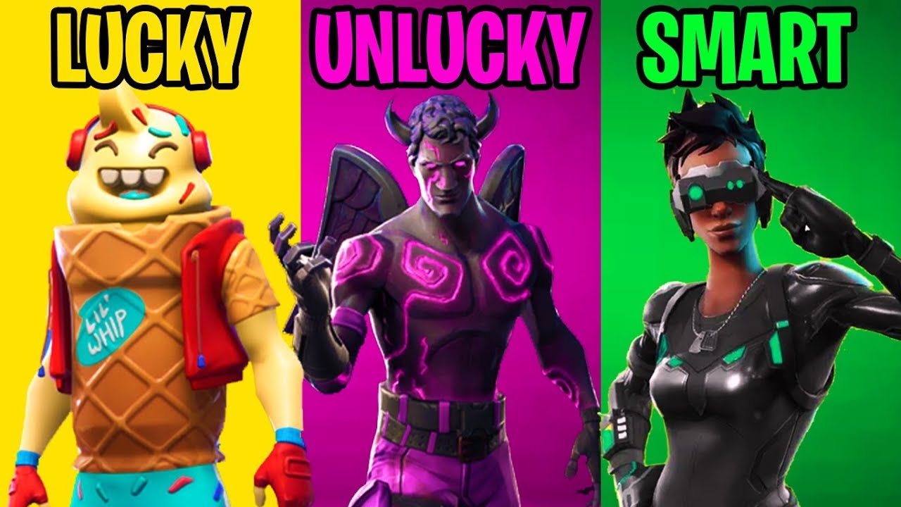LUCKY vs UNLUCKY vs SMART - Fortnite Battle Royale
