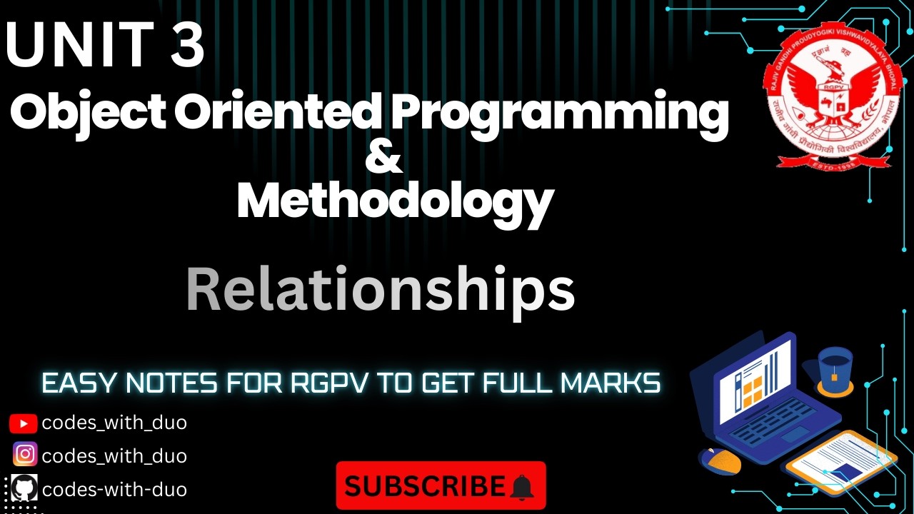 Object Oriented Programming & Methodology UNIT 3 | AL/AD/CY/CS- 305 | 3rd Sem | ONE SHOT | #rgpv