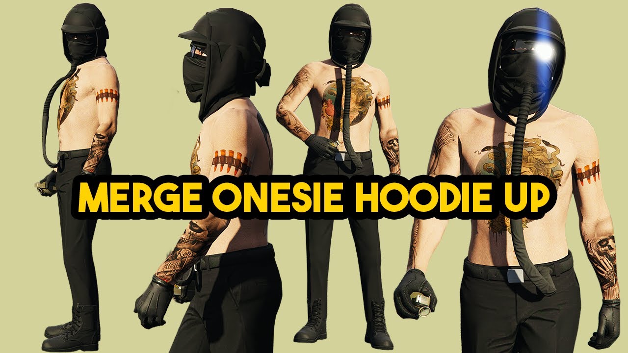 How to Merge Onesie Hoodie Up into any outfit in GTA 5 Online!