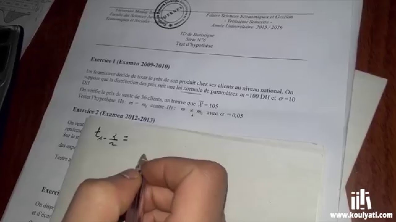TD de statistiques les tests d’hypothèses partie 1
