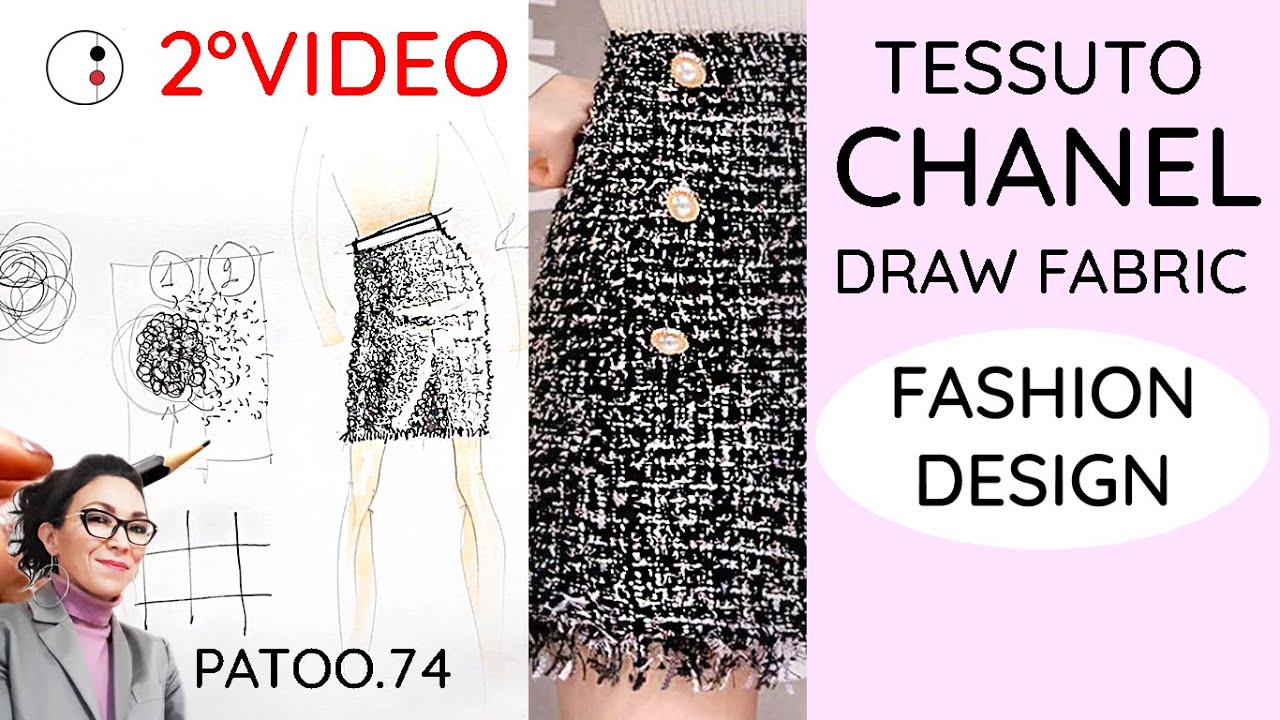 Tessuto Chanel NERO COME SI FA? per Figurino 2 Tutorial Fashion Design | Patoo.74 | Disegno Moda
