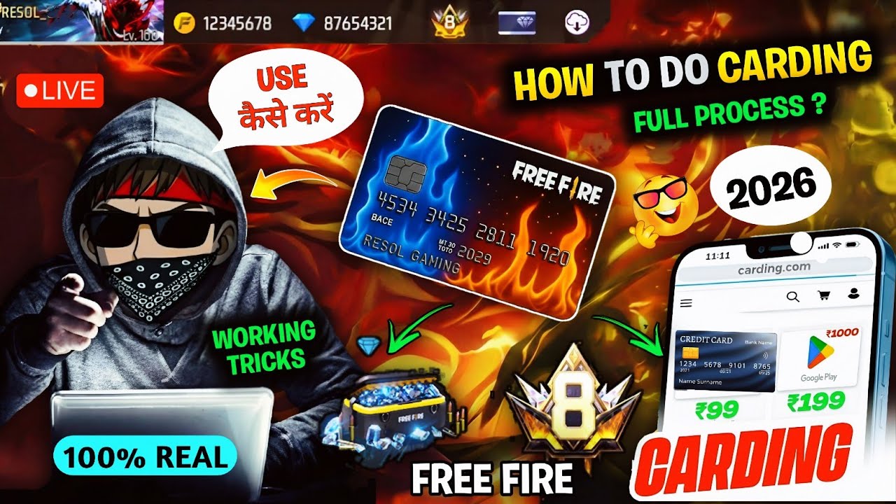 HOW TO DO FREE FIRE CARDING 2026🤯 | FREE FIRE CARDING KAISE KARE | FREE FIRE CARDING UNLOCK REALITY