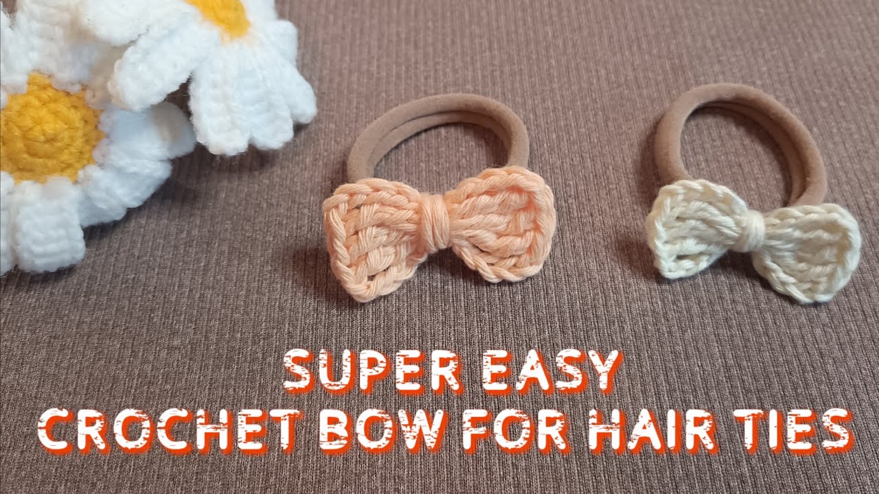 EASY❗❗CROCHET BOW FOR HAIR TIES // CROCHET BOW TUTORIAL #crochet #crochettutorial #crochetbow