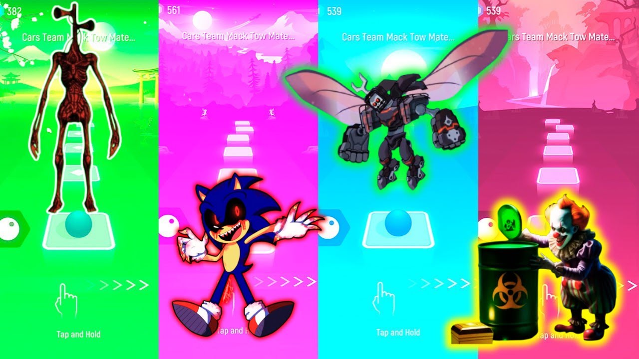 Siren Head vs Sonic EXE vs Twin Robot vs Clown coffin dance EDM RUSH