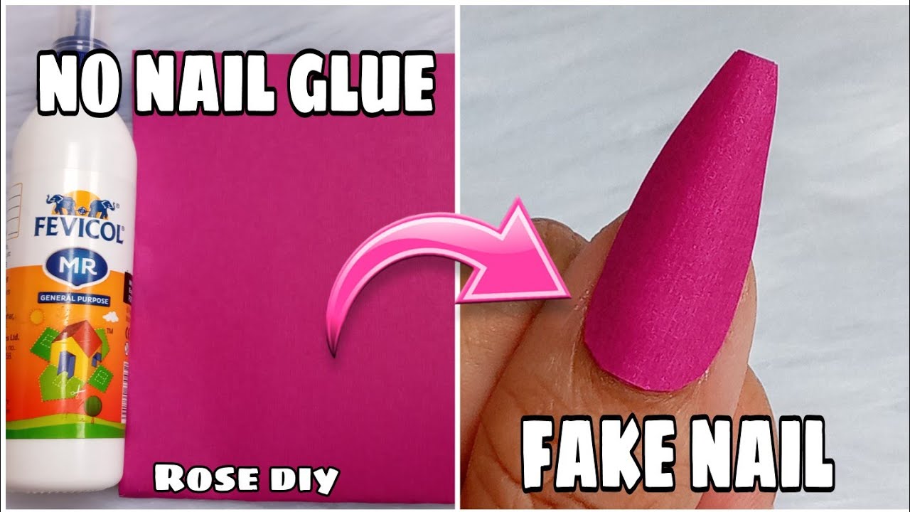 How to Make Fake Nails with School Supplies at Home | Diy construction paper Fake nails with Fevicol