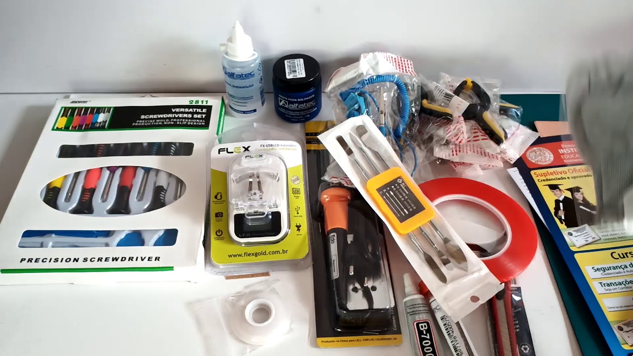 Unboxing Material Curso Manutenção de Celulares