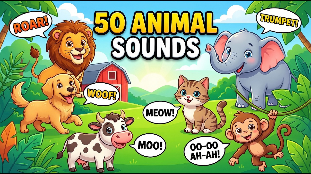 50 Real Animal Sounds | Learn Animals with Realistic Sounds | Kids #animalsounds #preschoollearning