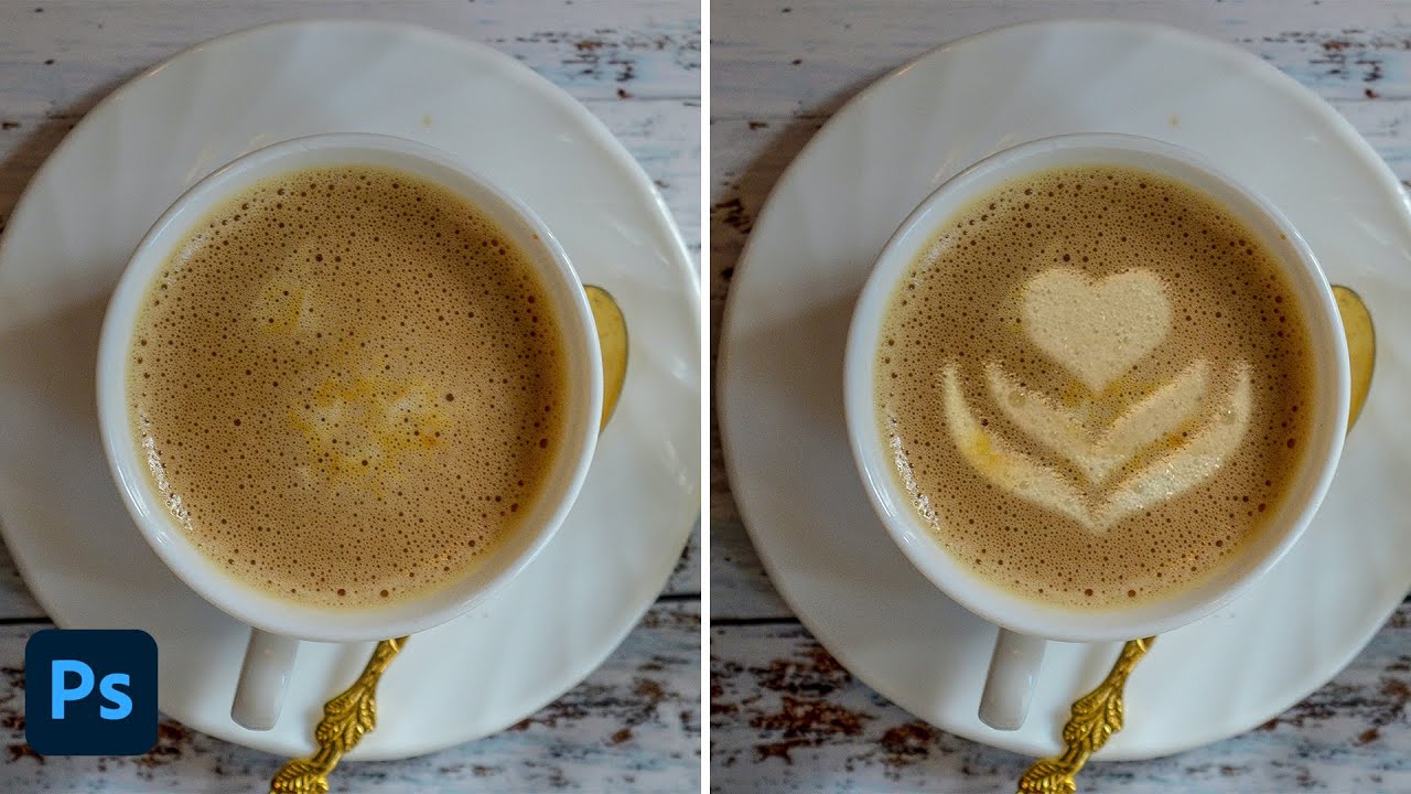 How to create coffee latte Art Effect in Photoshop | Photoshop Tutorial