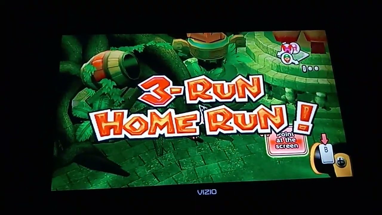 Mario Super Sluggers Luigi Knights (P1) VS. Peach Monarchs (CPU) in DK Jungle Day (2nd Part)