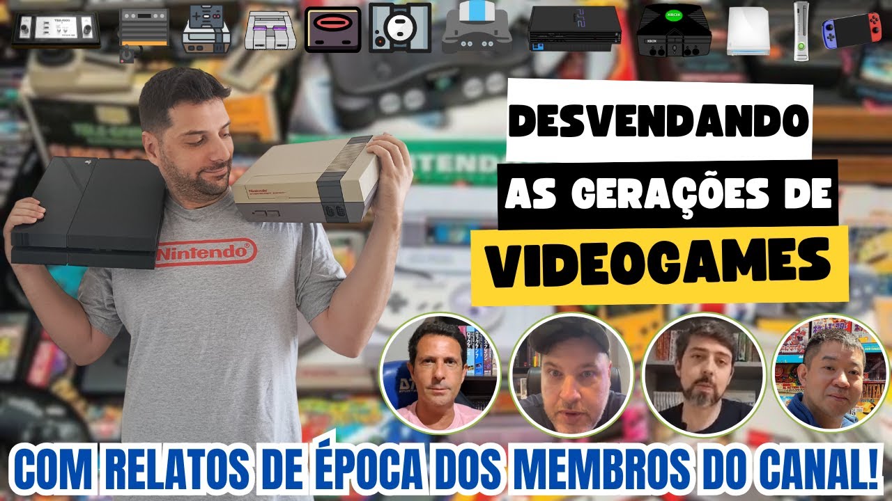 🕹️ Entenda DE UMA VEZ as 9 GERAÇÕES de VIDEOGAMES! | Com Depoimentos dos Membros do Canal! 🚀🚀🚀