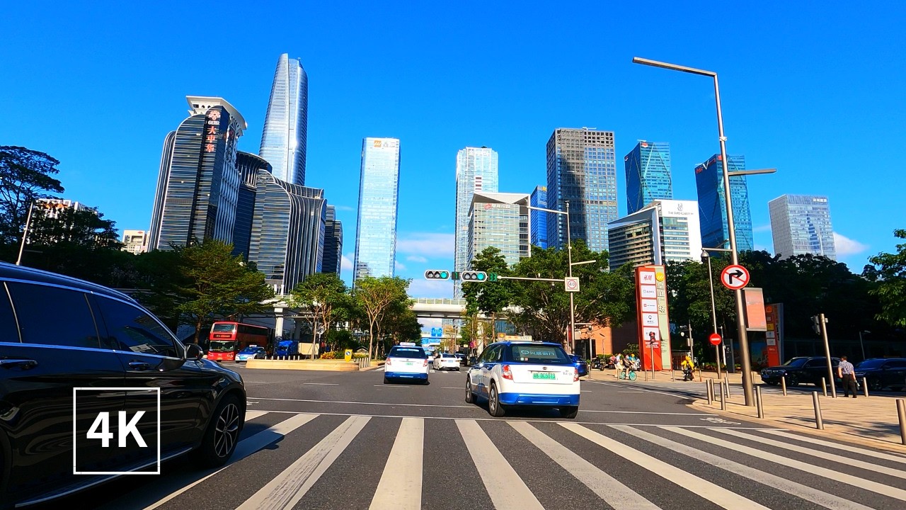 Driving Shenzhen CBD 4K | Downtown Skyline Sunset | China