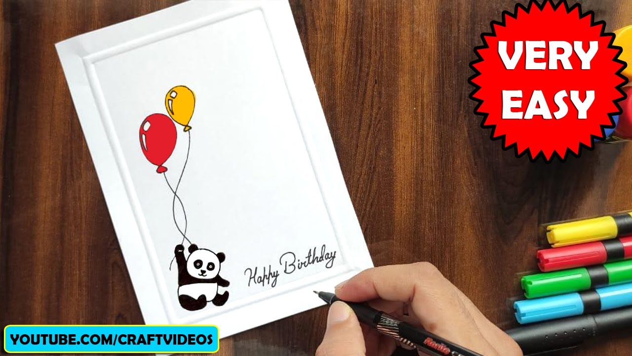 BIRTHDAY CARD DRAWING EASY PART 4