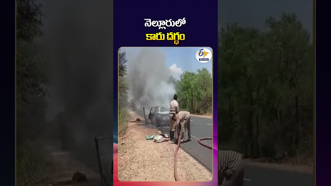 Car Gutted by Fire in Nellore