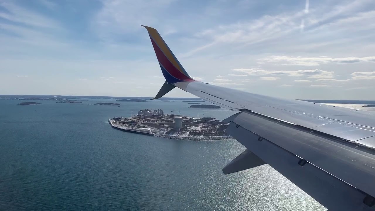 Southwest 737-800 landing in Boston (2/22/2019)