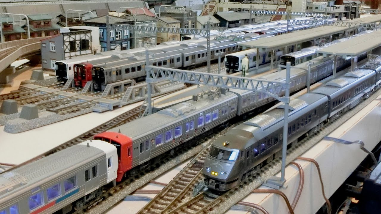 TOMIX TNOS Nゲージ鉄道模型自動運転レイアウト JR九州 通勤電車祭り （811系 813系 817系 819系DENCHA  787系きらめき）