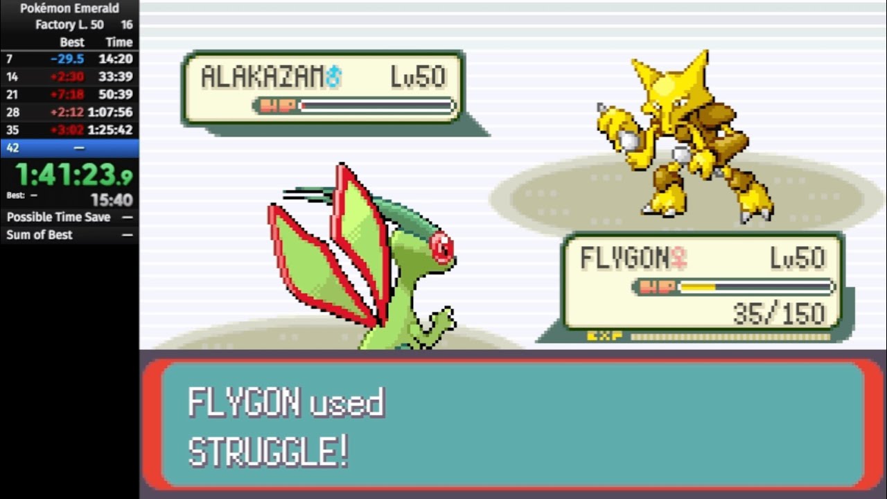 Pokémon Emerald Battle Factory Lv50 Gold Symbol speedrun in 1:42:03*