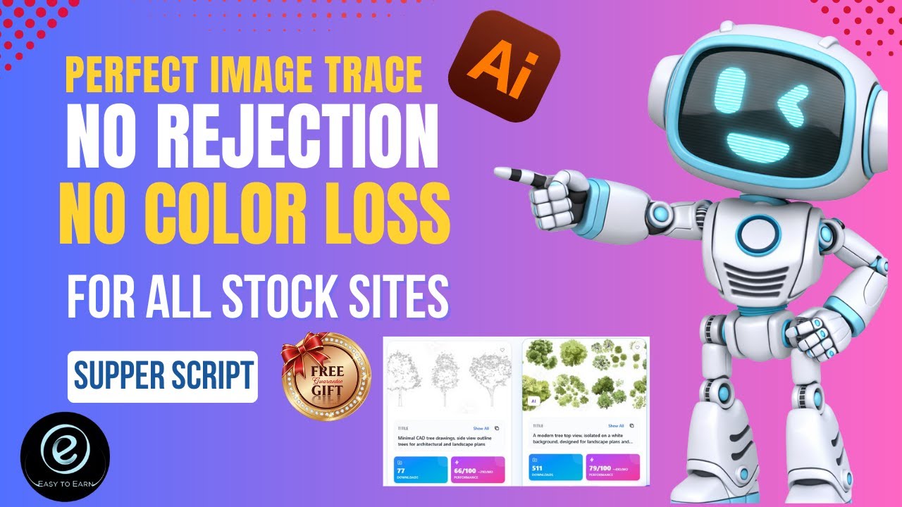 Illustrator Image Trace | No Rejection & No Color Loss | Adobe Stock Friendly | For All Stock Sites