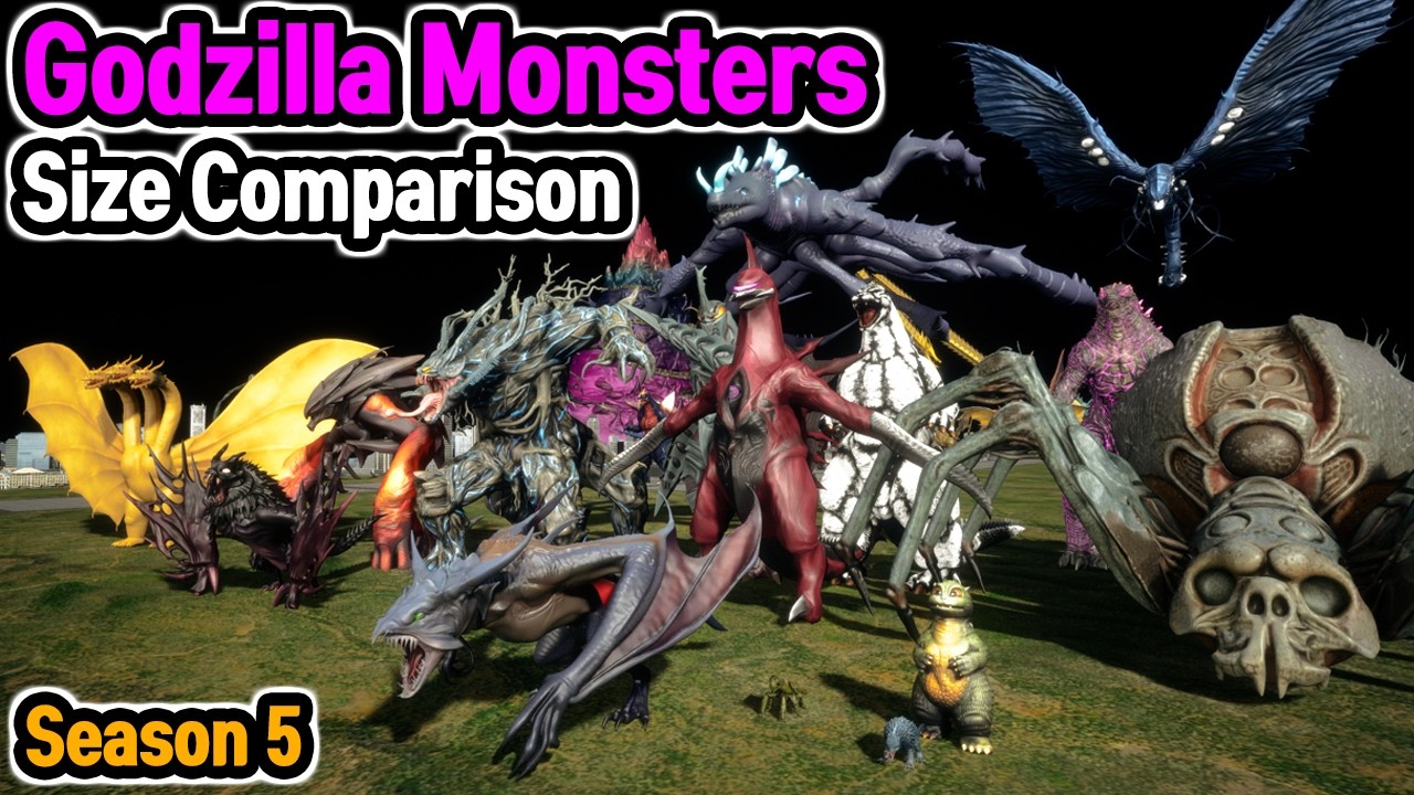 Godzilla Monsters Size Comparison Season 5