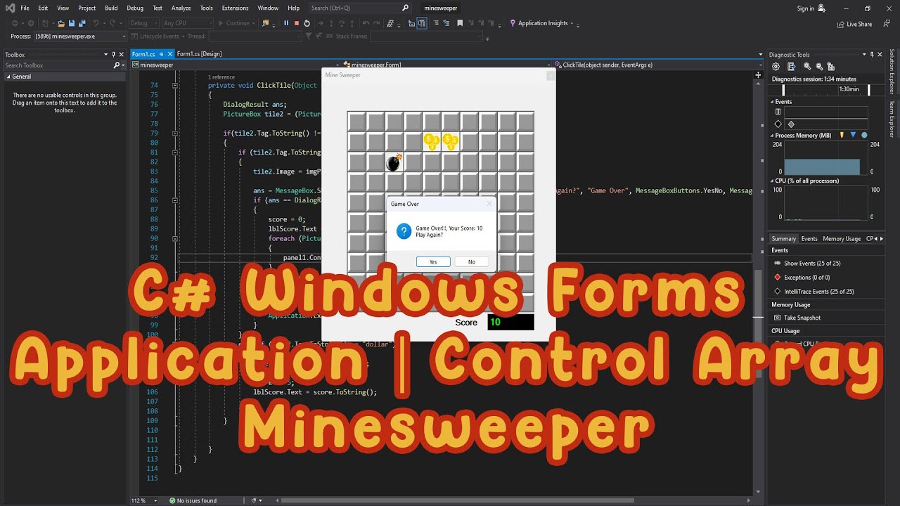 C# Win Forms App | Minesweeper