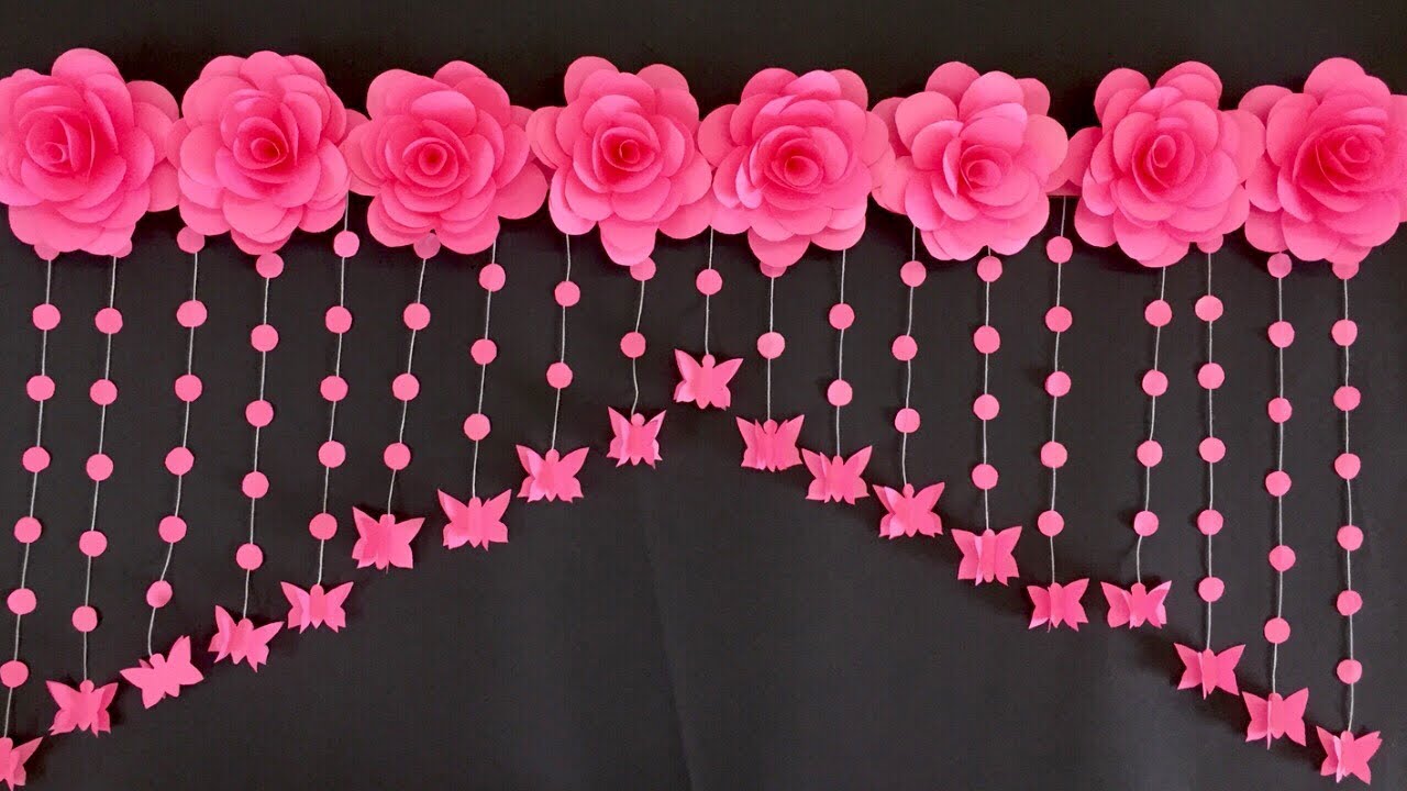 PAPER ROSE FLOWERS DOOR HANGING | PAPER FLOWERS DOOR HANGING TORAN