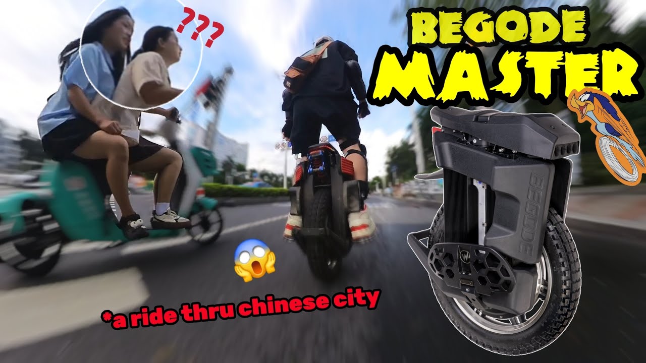 Euc ride through beautiful chinese city! Begode master Electric unicycle is FAST!