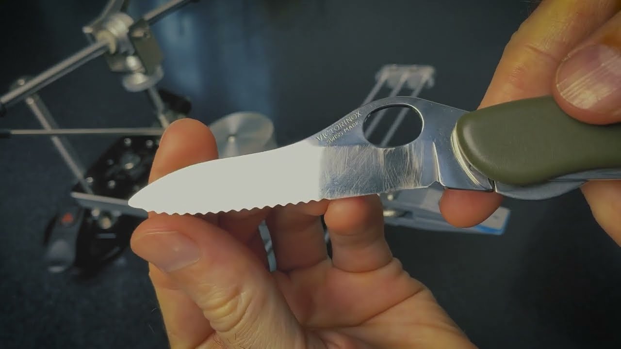 Заточка серрейторного ножа Victorinox