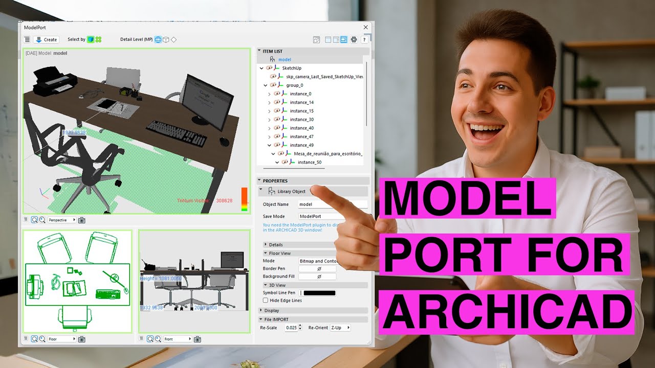 Aprende a usar MODEL PORT para pasar de SKETCHUP a ARCHICAD en pocos pasos ! RÁPIDO Y FÁCIL!