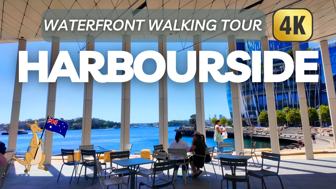 Darling Harbour to Barangaroo SYDNEY Walking Tour (4K60fps) - Ambient Sounds and Chilled Beats