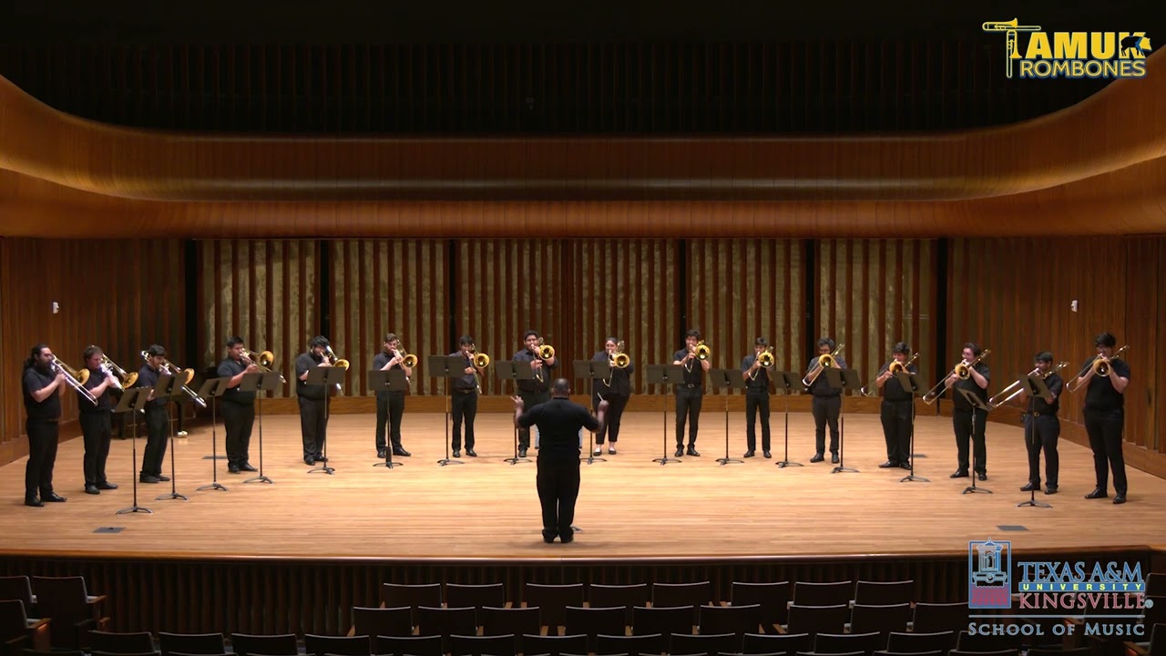 Texas A&M University-Kingsville Select Trombone Choir performs La Cathedrale by Madeline Lee.