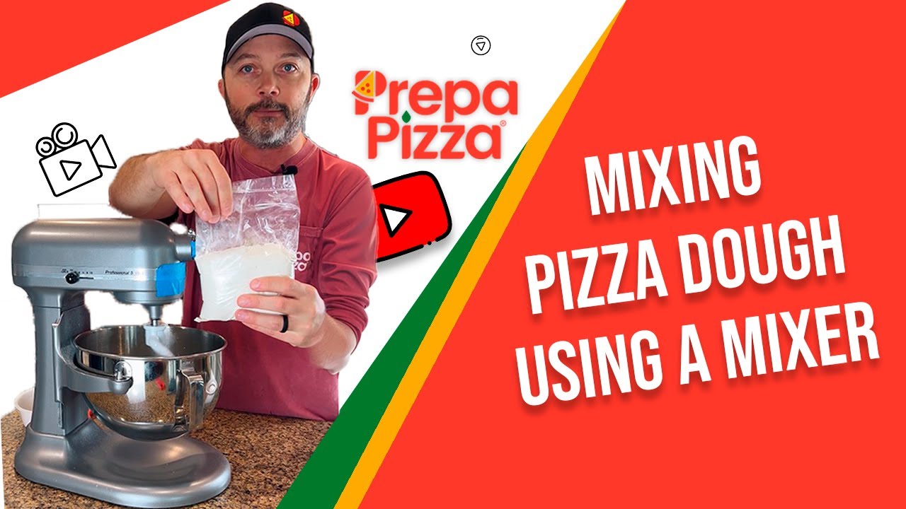 Mixing pizza dough using a mixer from Prepa Pizza