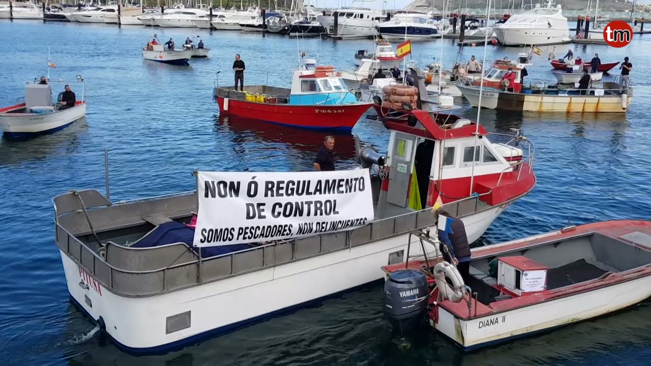🔴  Pitada en Baiona contra el nuevo Reglamento de Control de Pesca