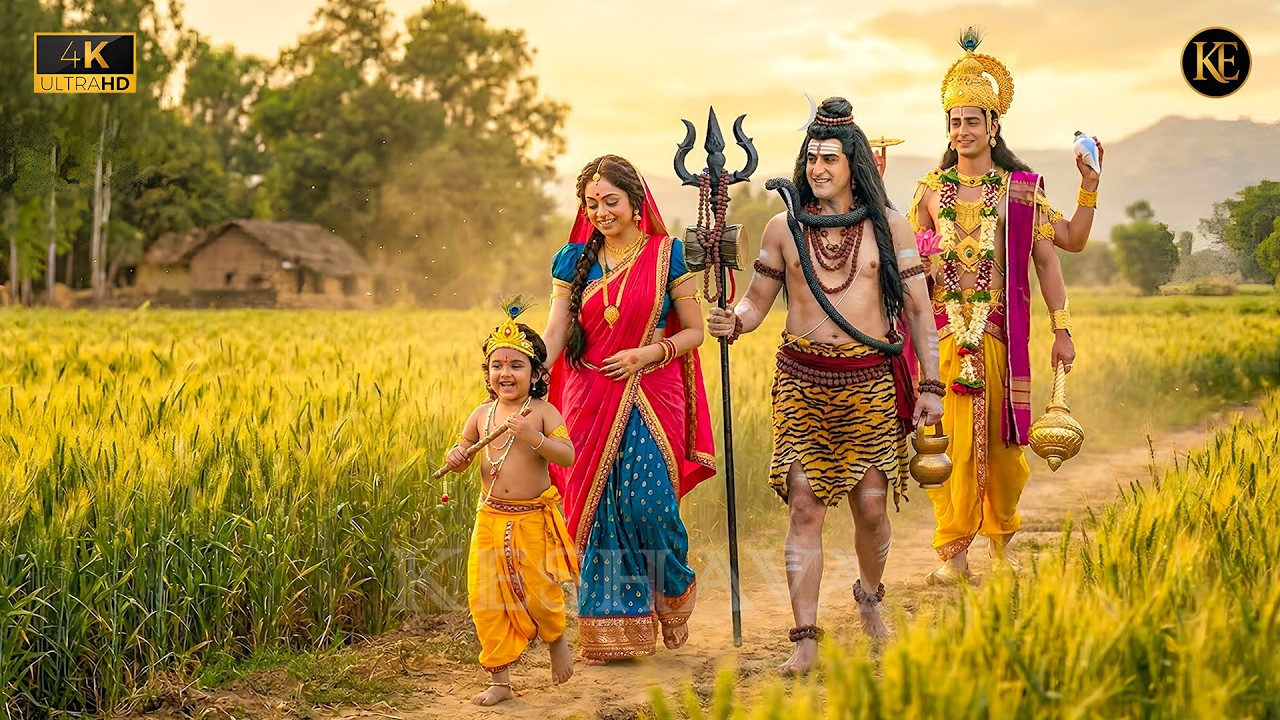 गोकुल में बाल कान्हा से मिलने आए महादेव और नारायण भगवान || यशोमती मईया के नंदलाला || Krishan leela