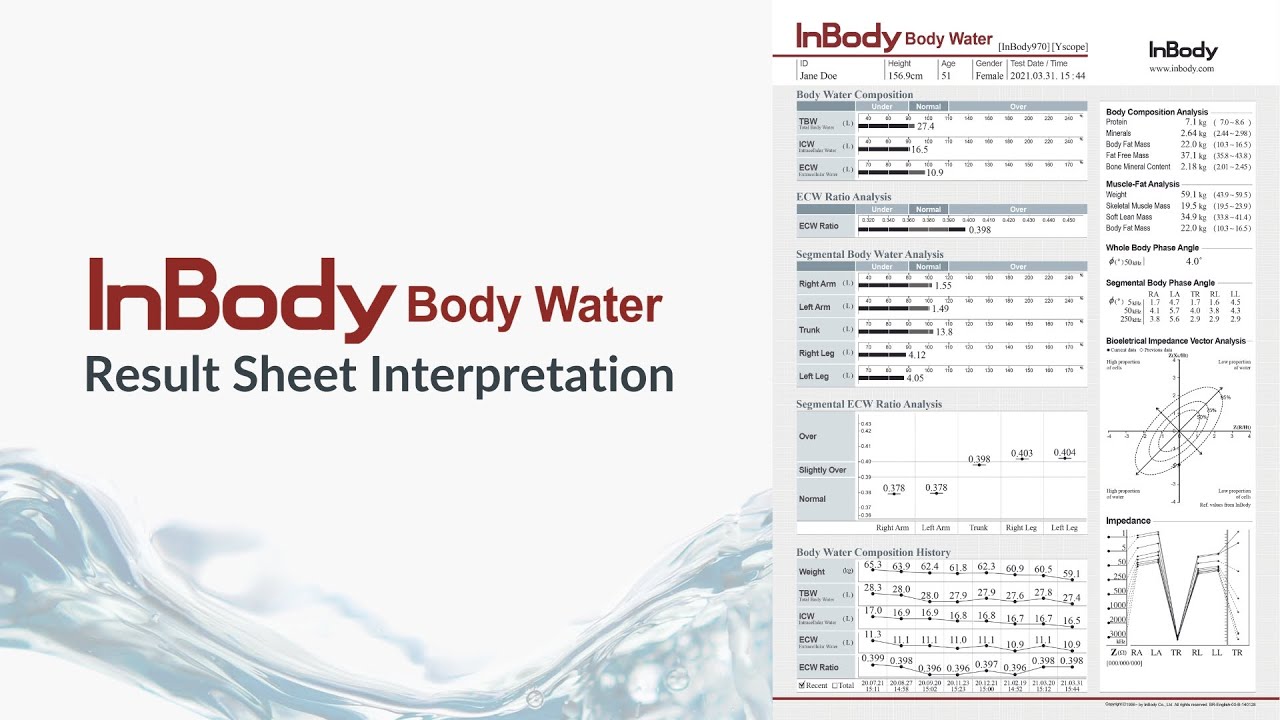 InBody Body Water Result Sheet Interpretation