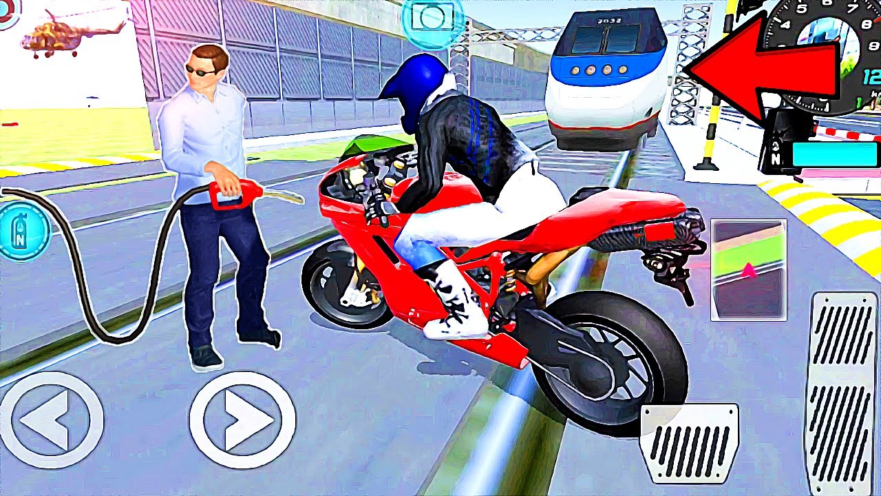 Super BIKE VS Bullet Train - 3d driving class game video - bike vs train game - bike race - game