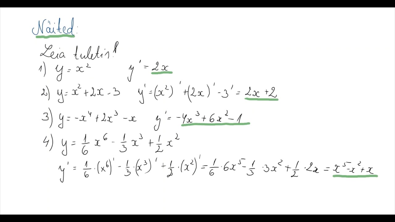 Astmefunktsiooni tuletis ja tuletise tähendus