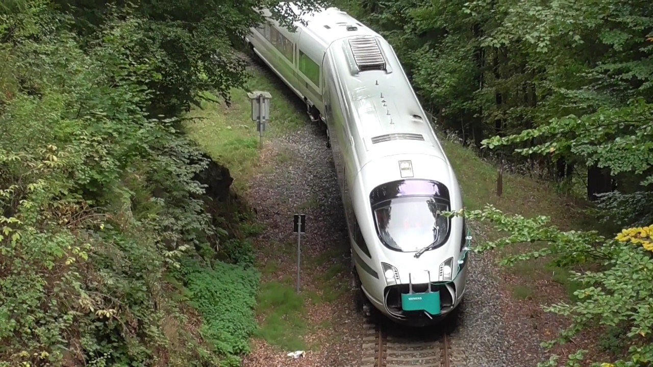 "Advanced Train Lab" ICE TD 605 017 im Erzgebirge ☆  Ankunft Tunnel Bärenstein ☆ 17.9.2019