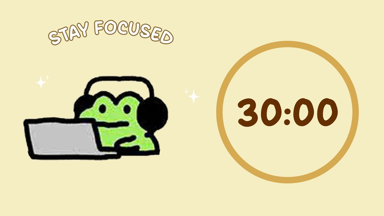 🎧 Study with Me | Frog Studying with Music | 30/5 Timer | Chill Lo-fi ✨ | 4 Hour Focus Session