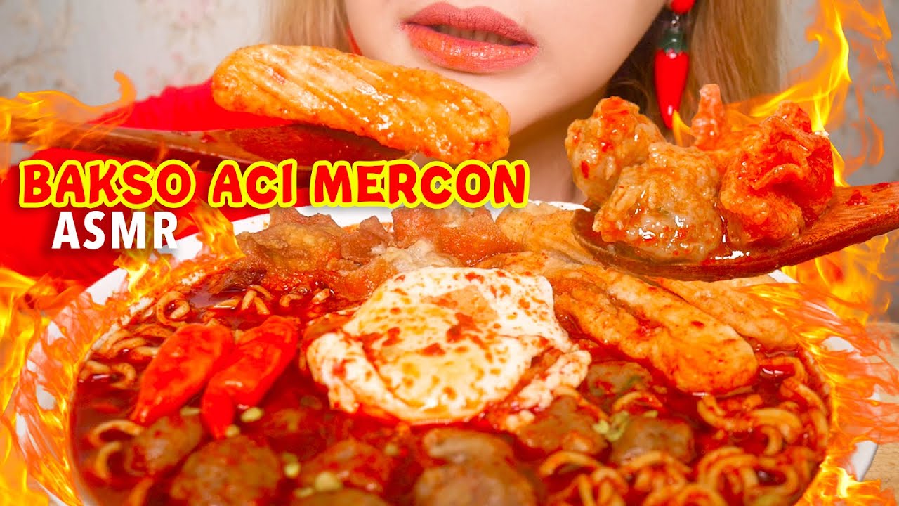 ASMR BAKSO ACI MERCON LEVEL PEDES EXTREME | ASMR Indonesia
