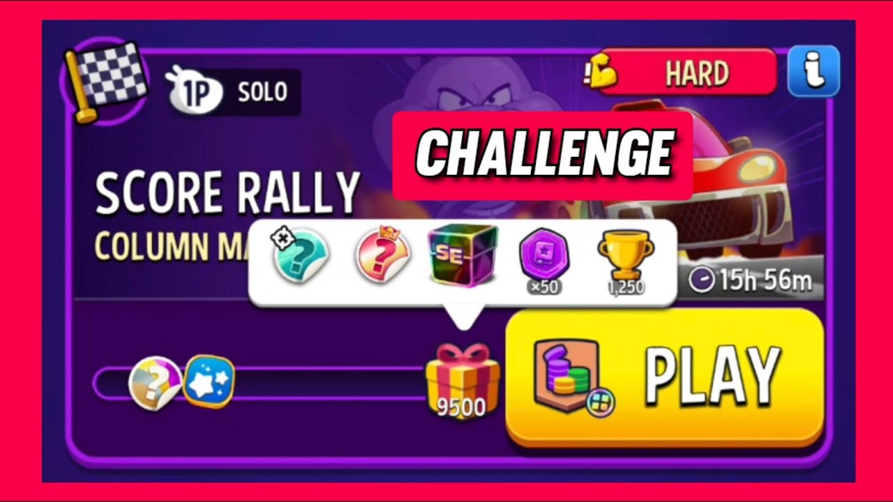 Hard column mania solo challenge|9500 points|score rally|match masters