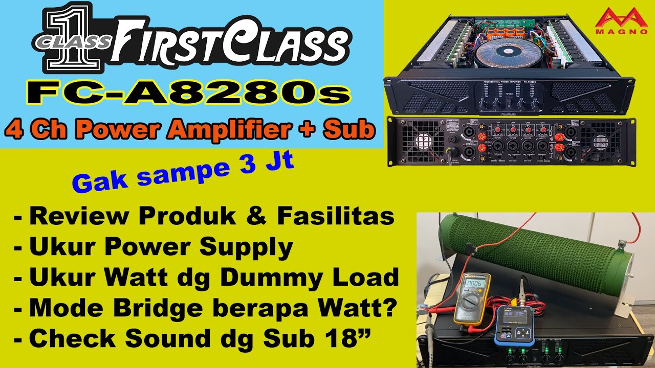 FC A8280 FCA 8280 FCA8280 FirstClass Power Amplifier 8280s 4 Channel Amplifier + Crossover Subwoofer
