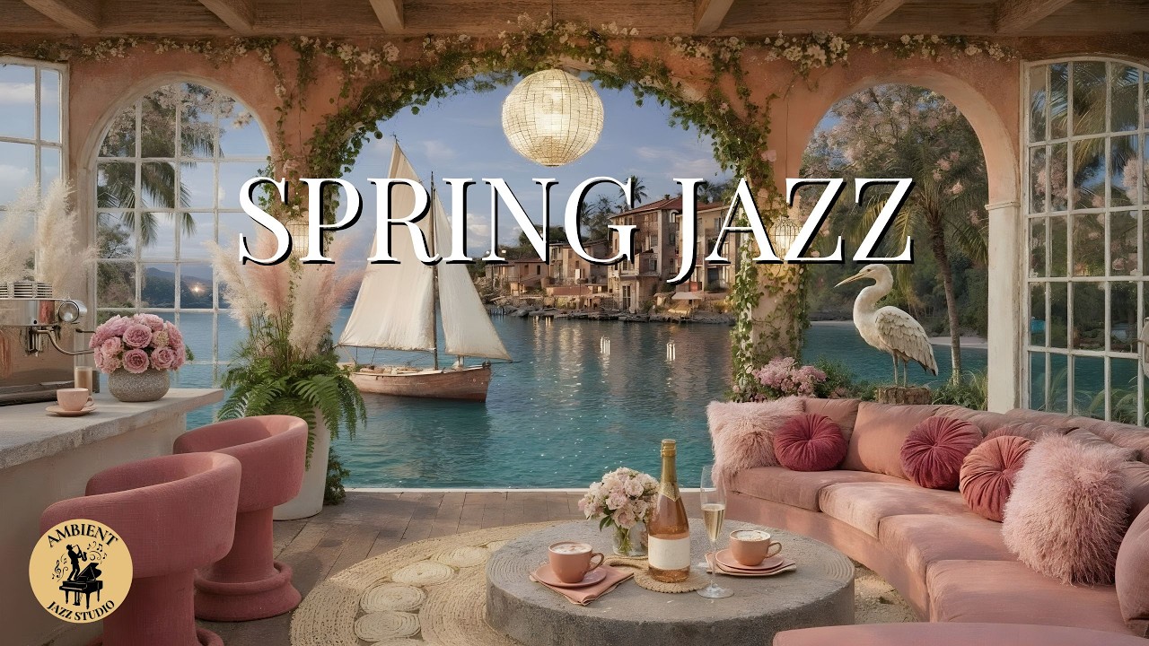 🌸 Spring Lagoon Café Jazz | Relaxing Piano for Peaceful Evenings & Cozy Moments