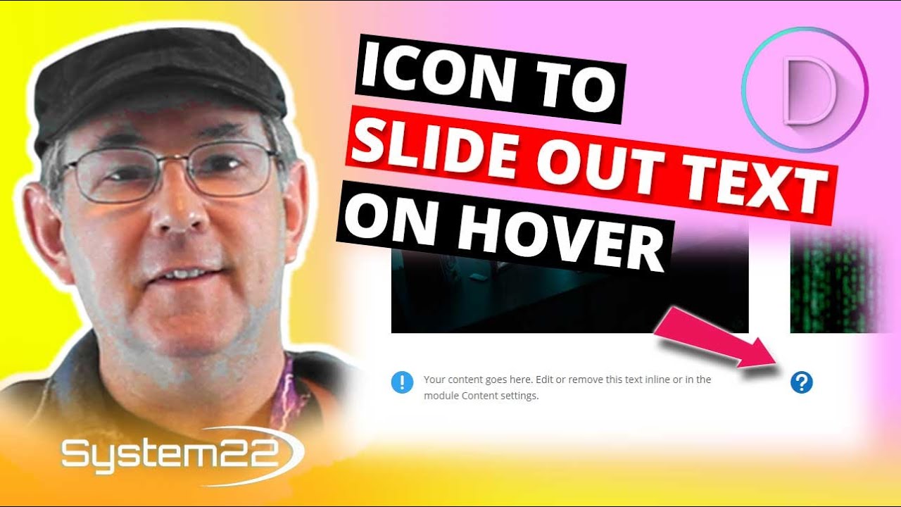 Divi Theme Icon To Slide Out Text On Hover 👈👍👈👍