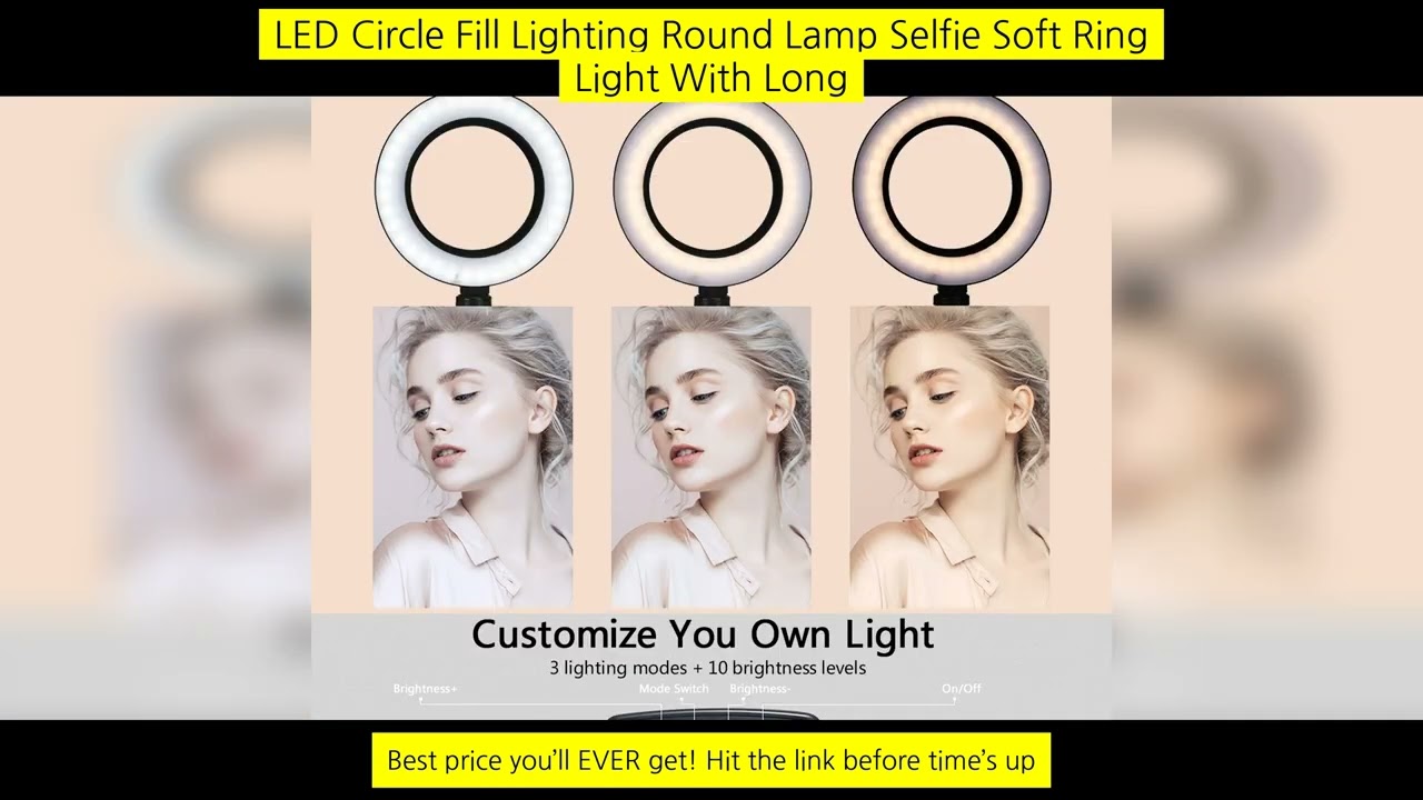 Led Circle Fill Lighting Round Lamp Selfie Soft Ring Light With Long Arm Phone
