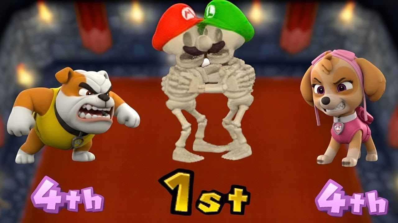 Mario Party 9 Minigames – Skeleton Luigi & Mario DOMINATE?!