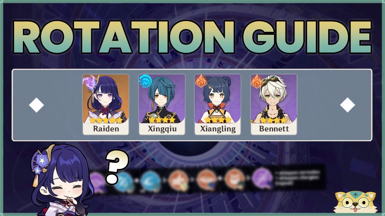 ROTATION GUIDE - Raiden, Xingqiu, Xiangling, Bennett | Genshin Impact