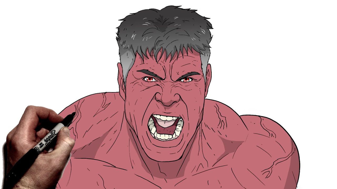 How To Draw Red Hulk | Step By Step | Brave New World